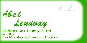 abel lendvay business card